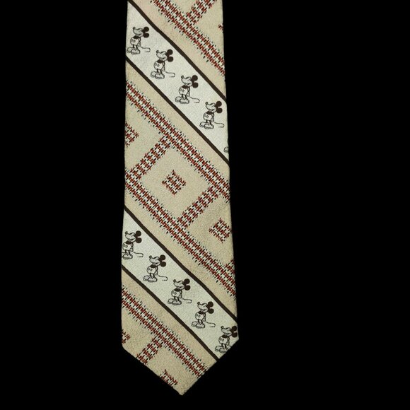 Classic Mickey Mouse Cervantes Tie Vintage Walt Disney Productions Qiana Nylon - Picture 8 of 12